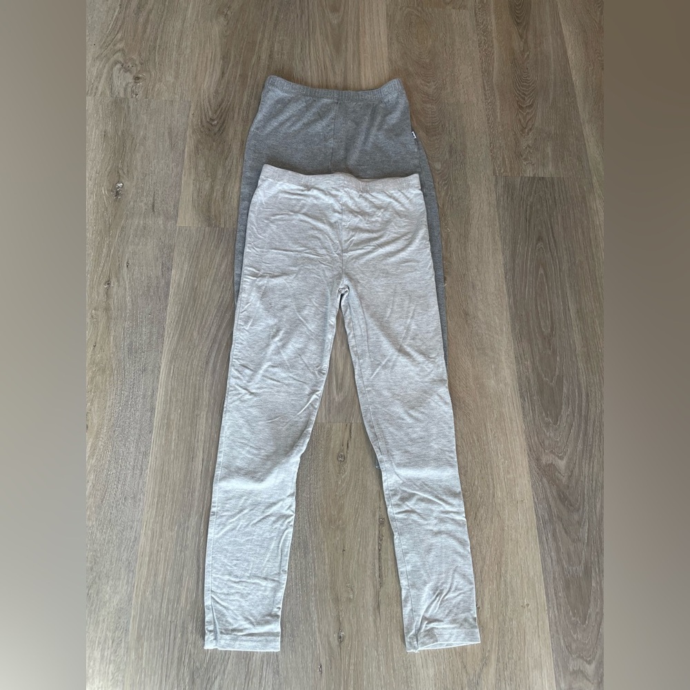 Little Sleepies Brand leggings 
two pairs one light gray one dark gray